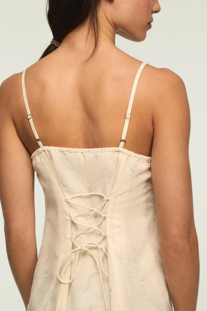 Lucky Brand Lace-Trim Slip Dress — Cream, XS