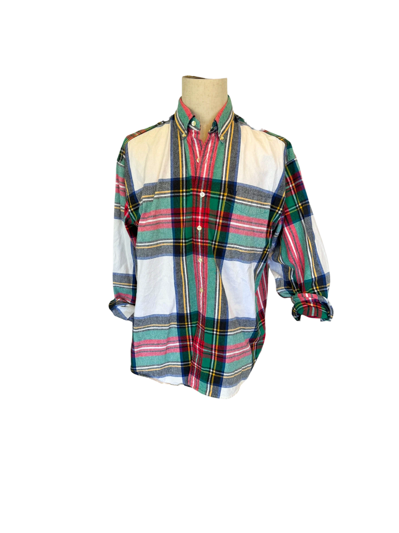 90s Gap Plaid Flannel — Red & Green, XL