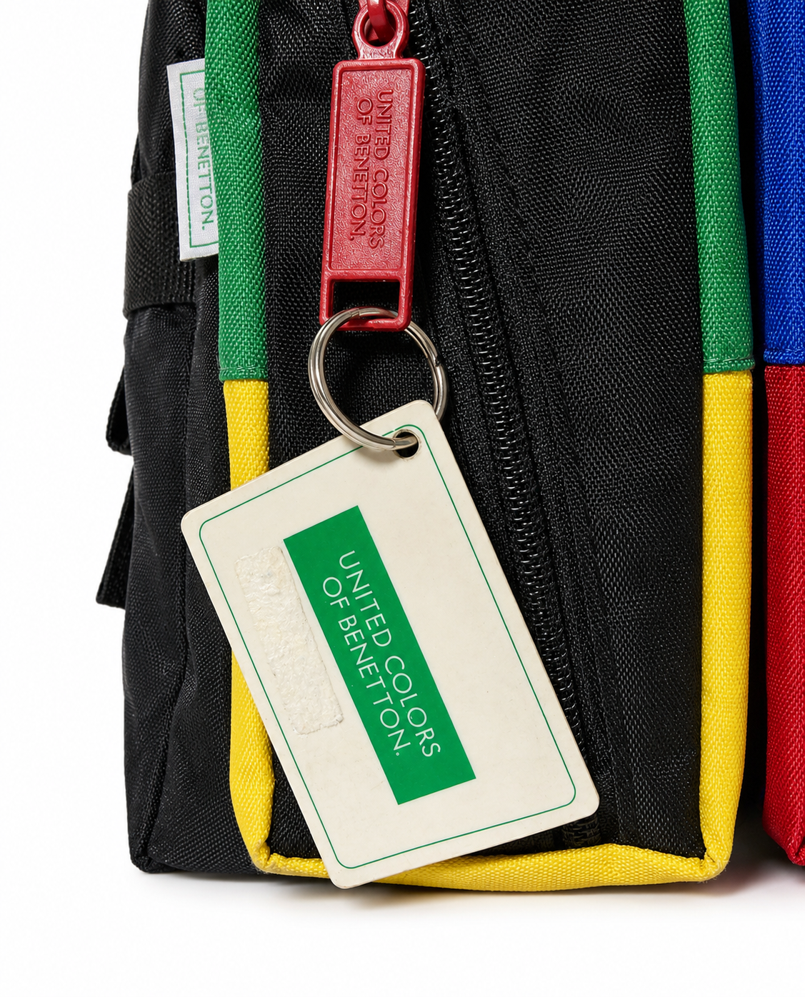 Vintage United Colors of Benetton Colorblock Nylon Backpack with Original Tag | c. 1990s