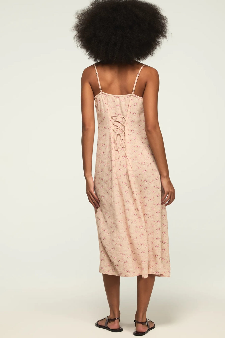 Lucky Brand Floral Slip Dress — Peach, L