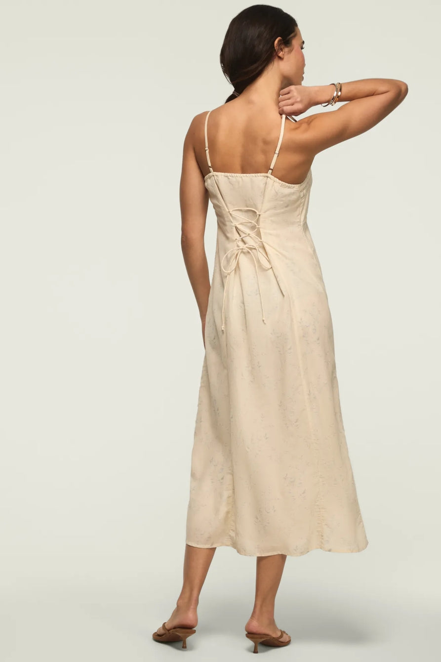 Lucky Brand Lace-Trim Slip Dress — Cream, XS