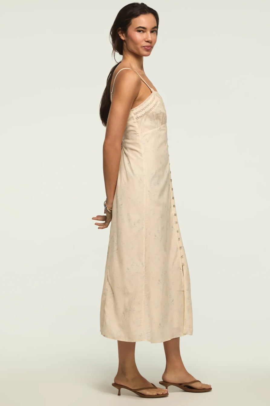 Lucky Brand Lace-Trim Slip Dress — Cream, XS
