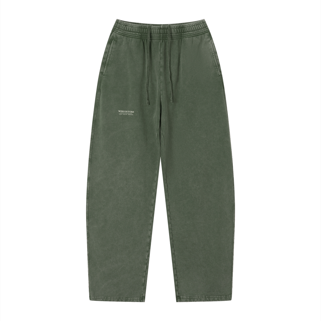 Wiscouture Mark Vintage Wash Loose Sweatpants · Army Green
