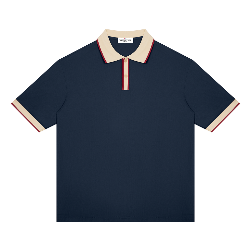 Wiscouture Supper Club Polo · Navy / Apricot
