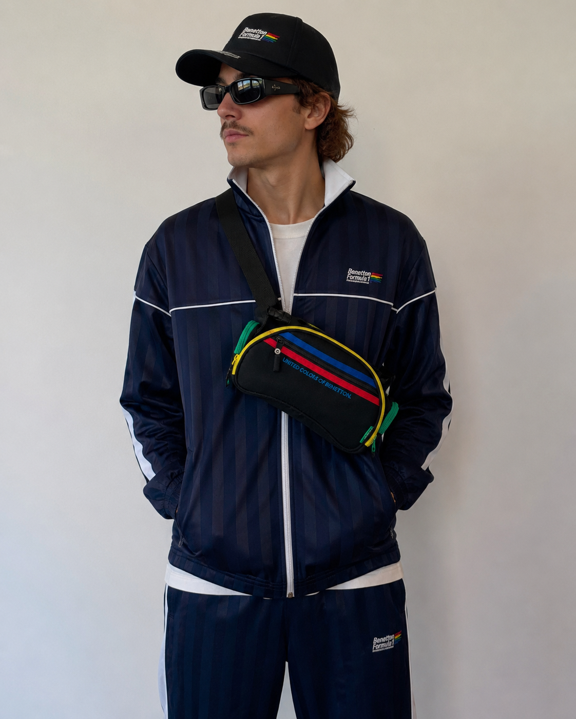 Vintage United Colors of Benetton Colorblock Belt Bag / Waist Pack – Deadstock 1990s Formula 1 Era