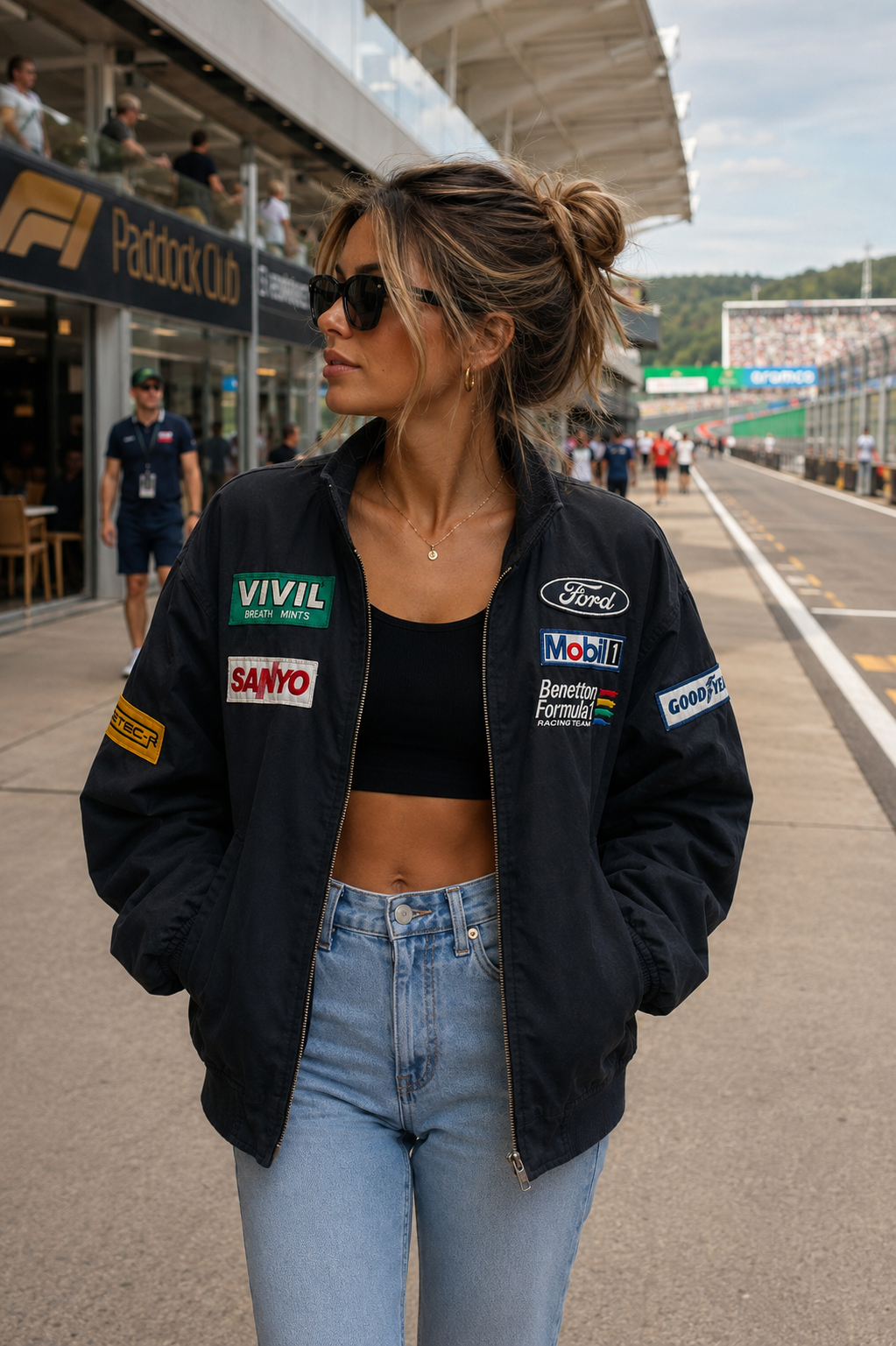 Vintage Benetton Formula 1 Camel Racing Team Bomber Jacket | Ford Zetec-R Era | 1990s F1