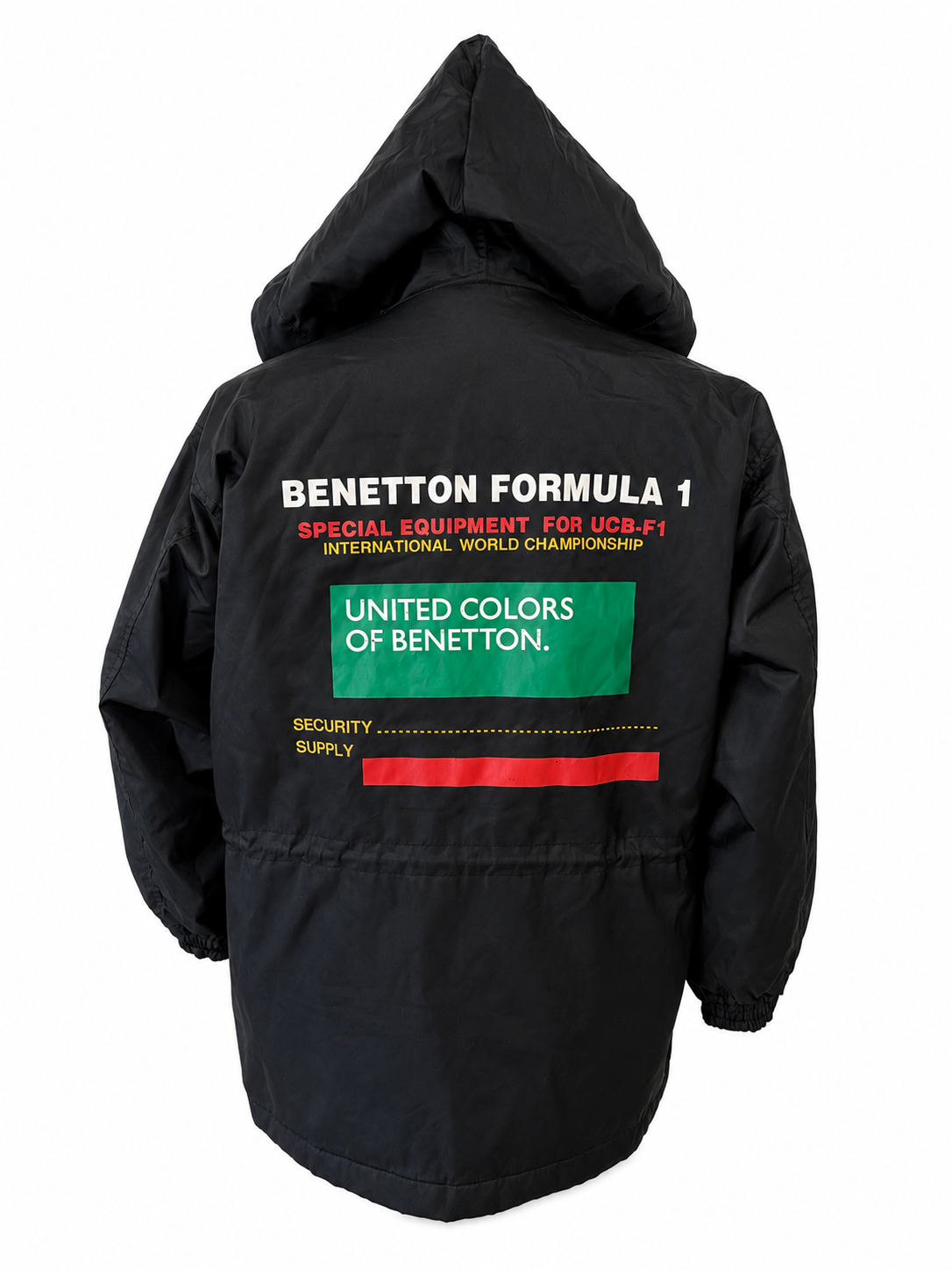 レア 90s BENETTON Formula1 オフィシャル ベンチコート L Authentic 1990s Benetton Formula 1 Racing Team Paddock Parka