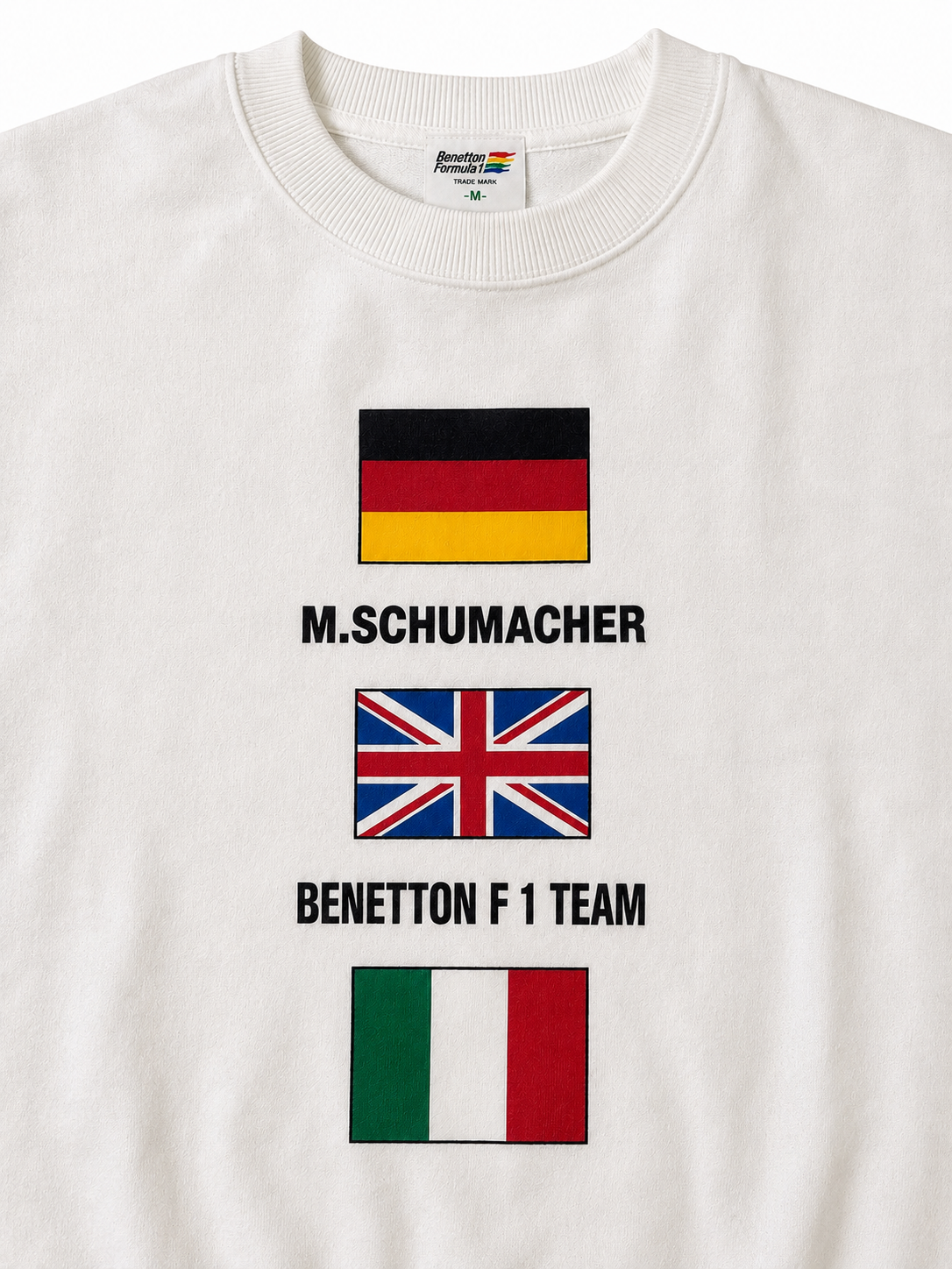 Vintage Benetton Formula 1 Team Michael Schumacher Crewneck Sweatshirt (Size M)