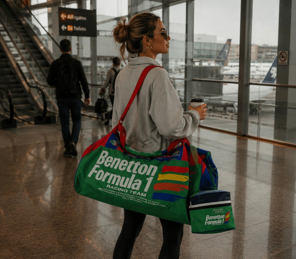Benetton Formula 1 Racing Team Duffle Bag Set | Vintage 1990s Unused