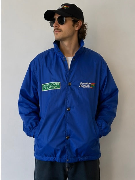 1990s Benetton Formula 1 Racing Team Paddock Windbreaker Jacket – Team Issue Style – Size 48