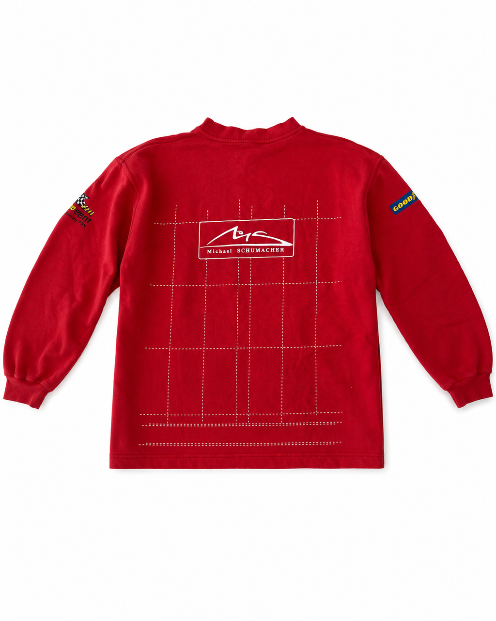 Vintage Michael Schumacher Formula 1 Sponsor Sweatshirt – OMP Racing – Ferrari Era – Red