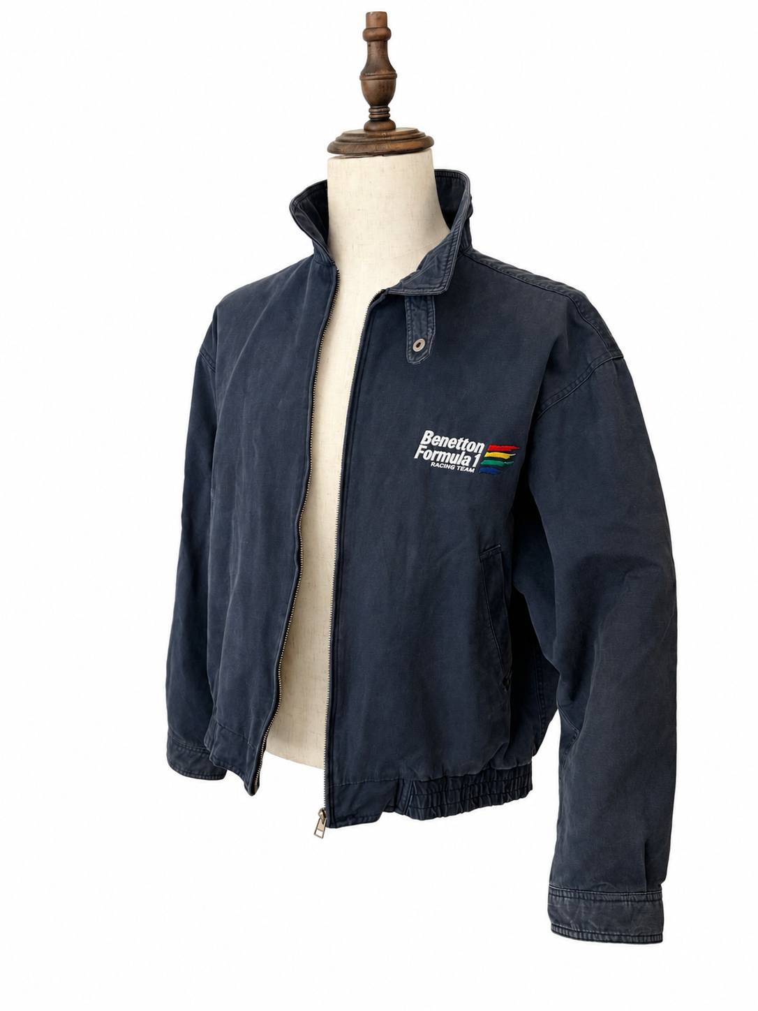 Vintage Benetton Formula 1 Racing Team Embroidered Canvas Jacket – Size 48 – United Colors of Benetton