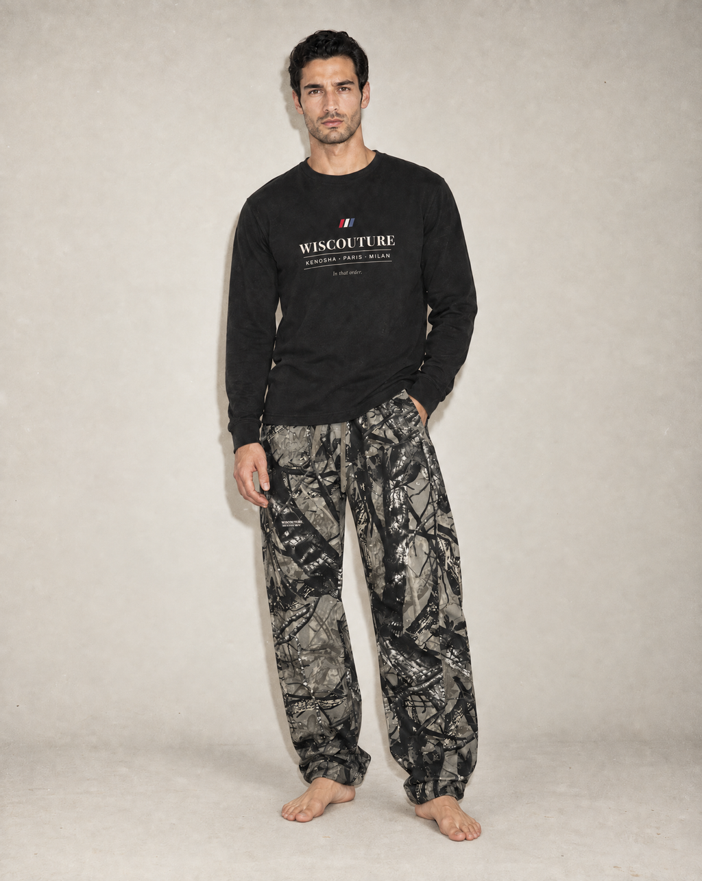 Up North Tree Camo Barrel Leg Pant · Gray