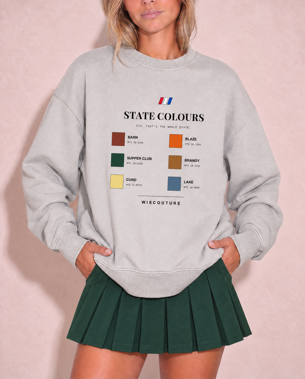 State Colours Vintage Wash Crewneck · Light Gray