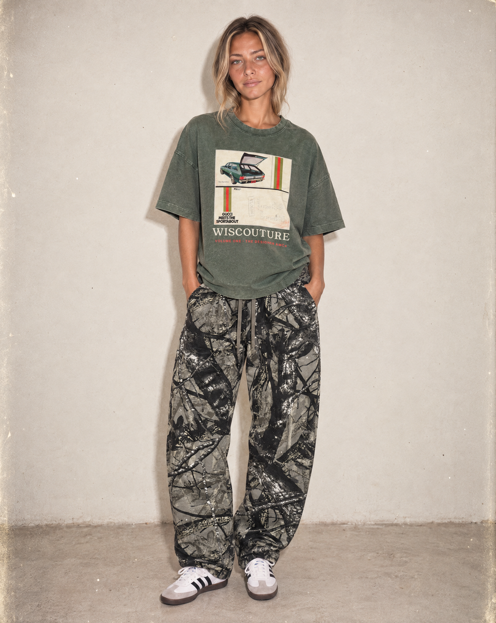 Up North Tree Camo Barrel Leg Pant · Gray