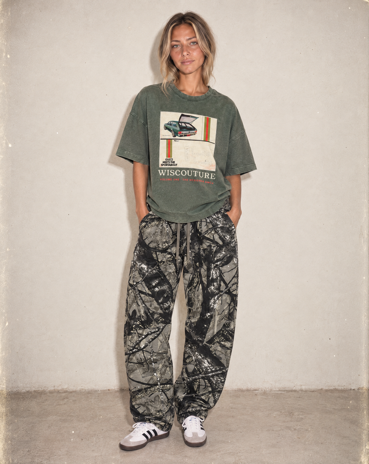 Up North Tree Camo Barrel Leg Pant · Gray