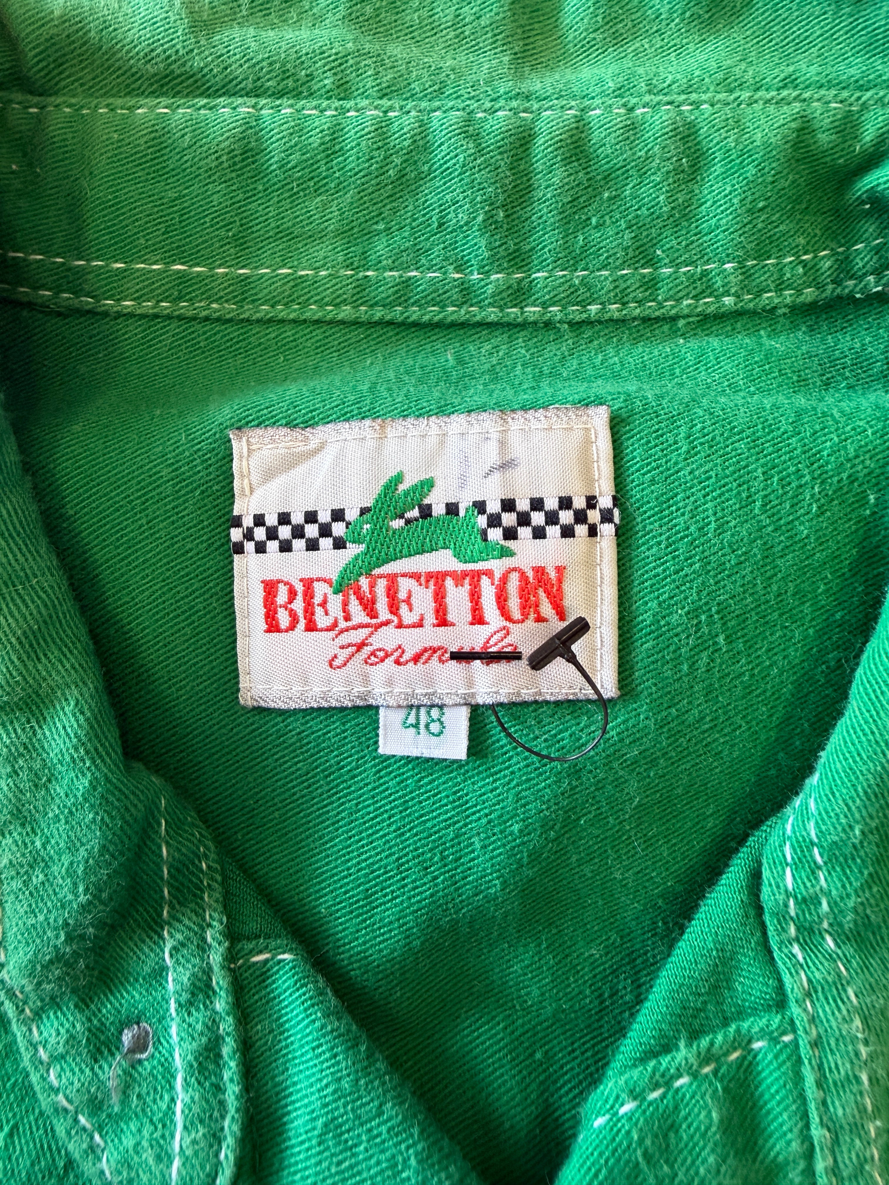 Vintage Benetton Formula Utility Overshirt – Heavy Cotton Workwear – Size 48