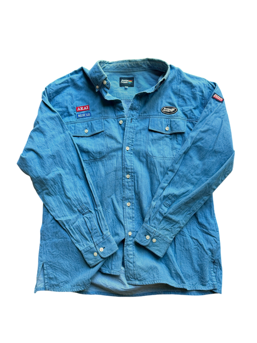 90s Benetton F1 Sponsor Shirt — Chambray, L