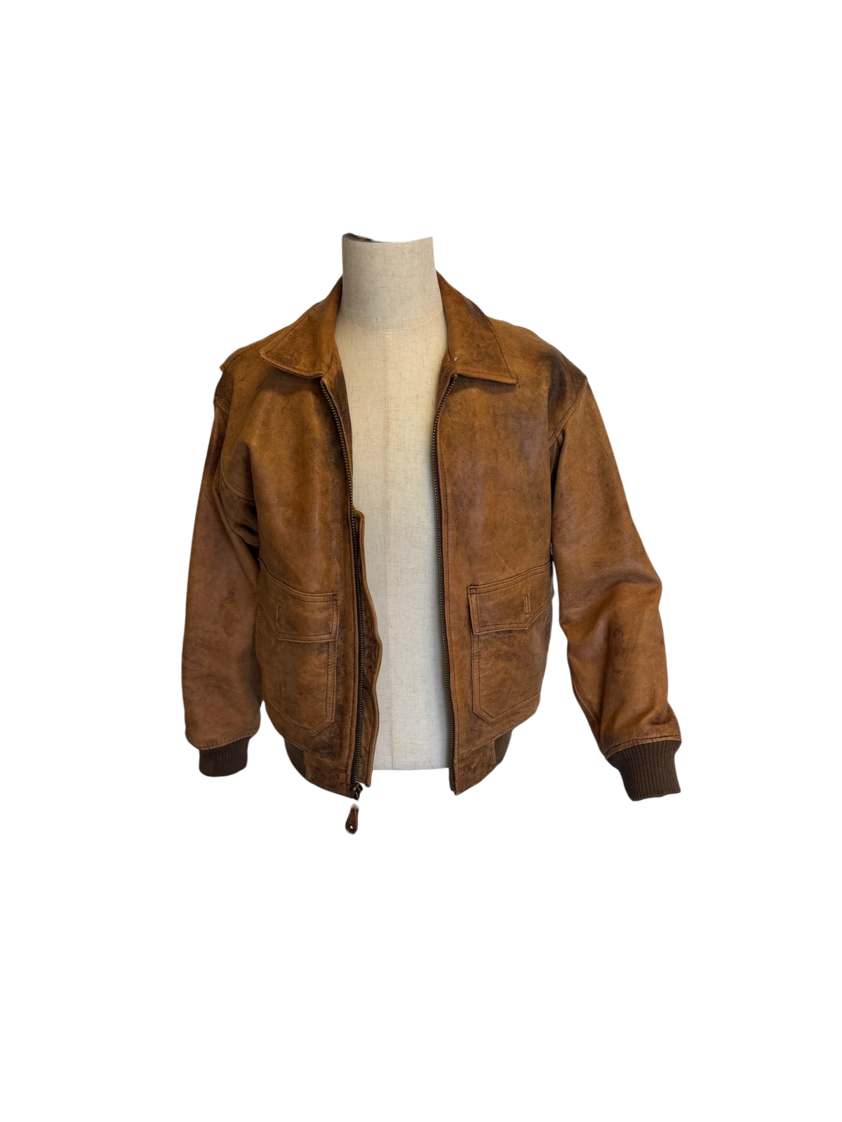 Tiger-Fox Leather Flight Jacket — Escape Map Lining, S
