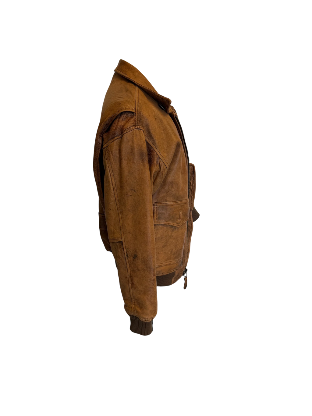 Tiger-Fox Leather Flight Jacket — Escape Map Lining, S