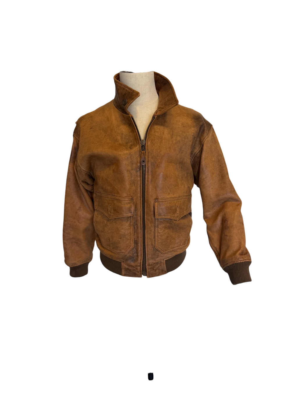 Tiger-Fox Leather Flight Jacket — Escape Map Lining, S