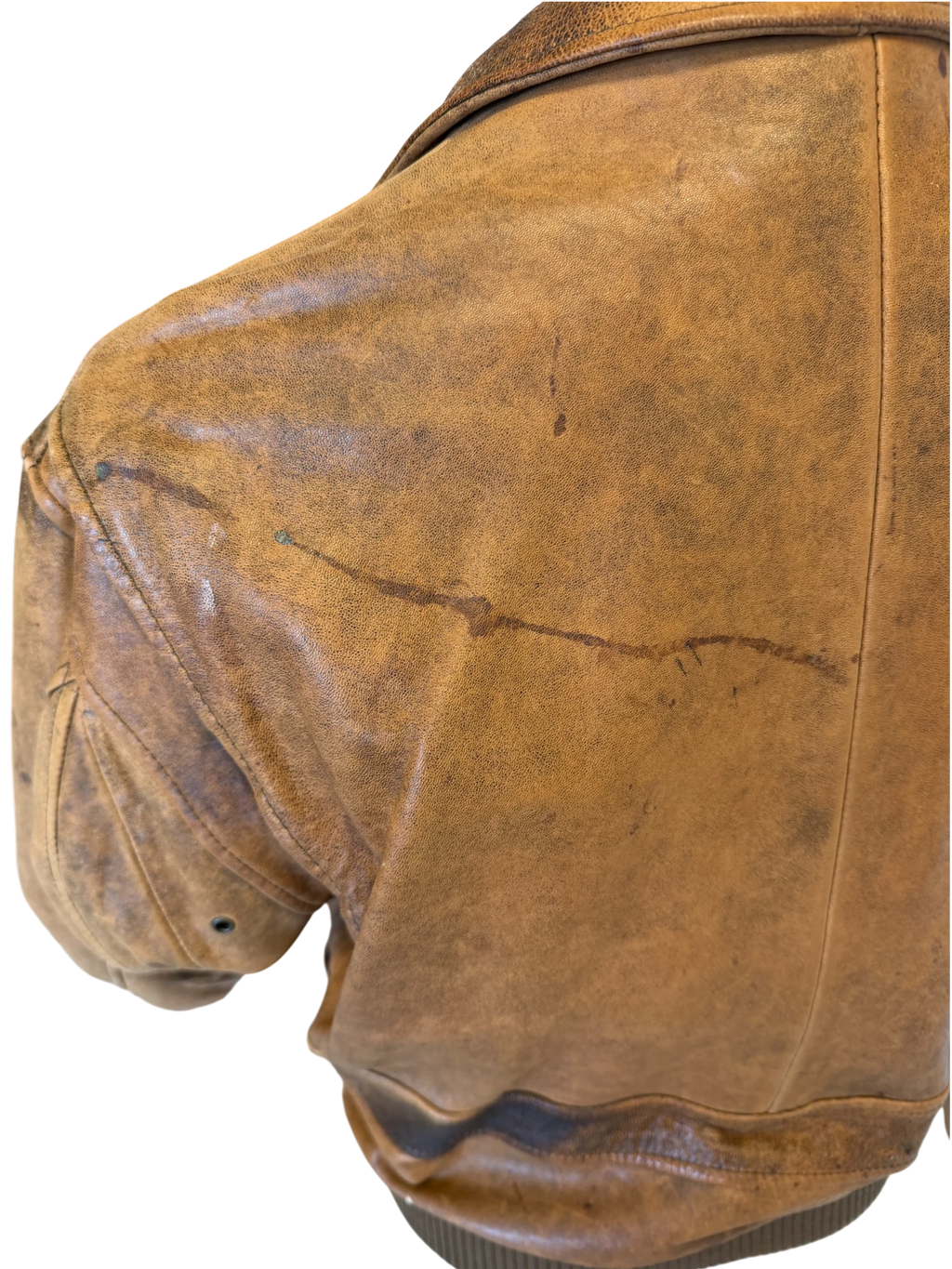 Tiger-Fox Leather Flight Jacket — Escape Map Lining, S