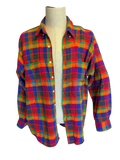90s Gap Rainbow Plaid Flannel — L