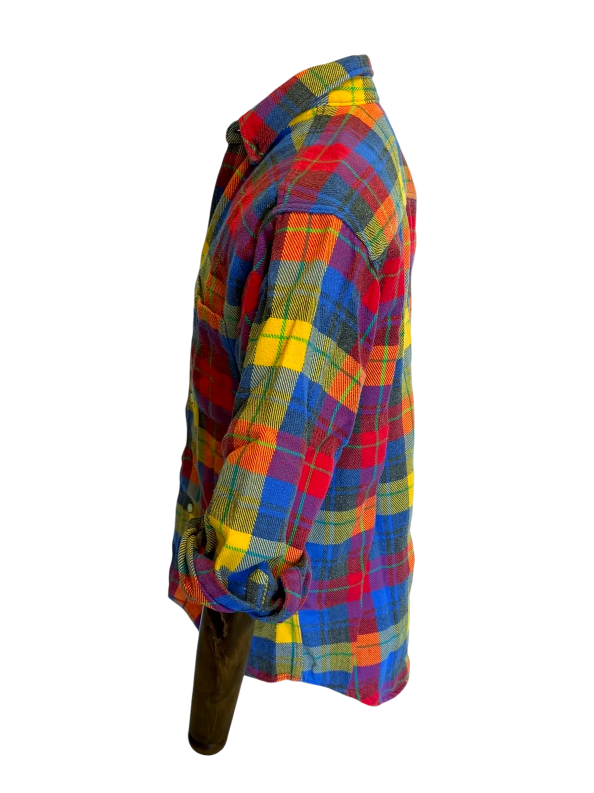 90s Gap Primary Plaid Flannel — M