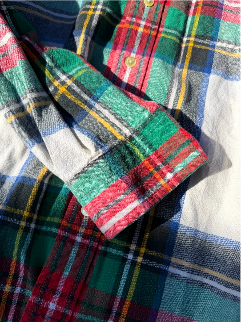 90s Gap Plaid Flannel — Red & Green, XL