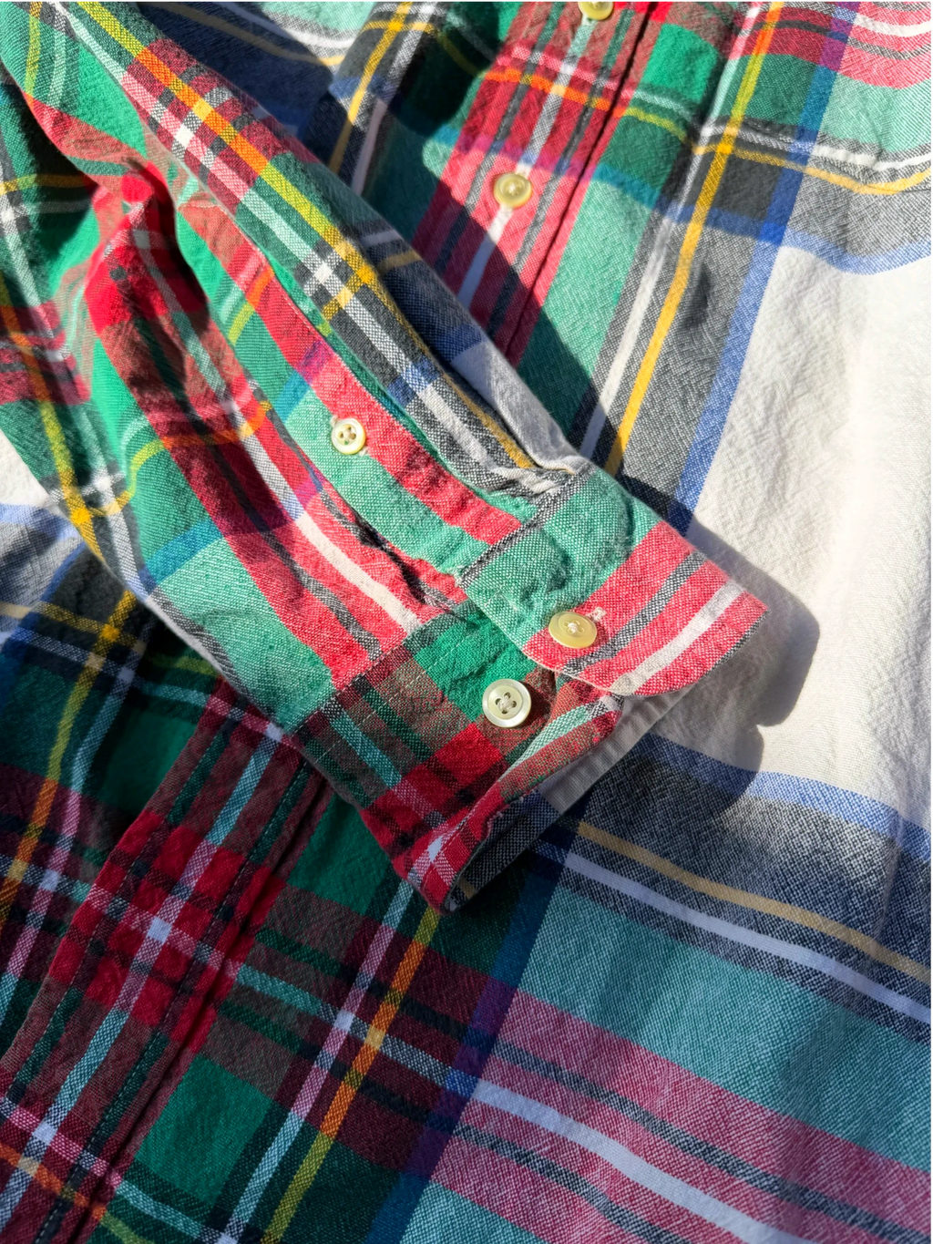 90s Gap Plaid Flannel — Red & Green, XL