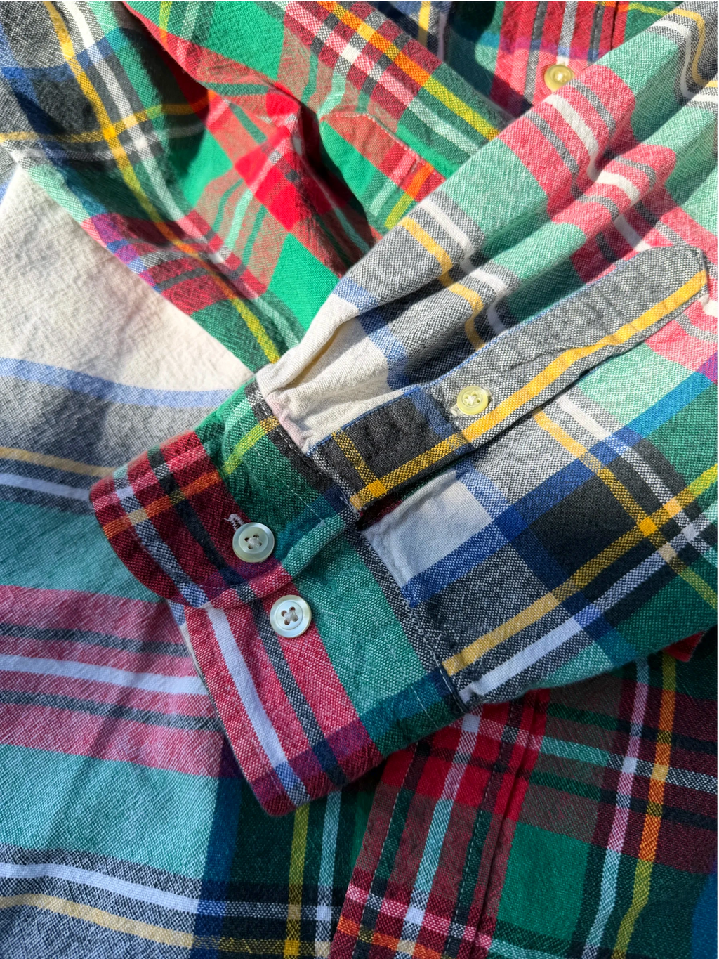 90s Gap Plaid Flannel — Red & Green, XL