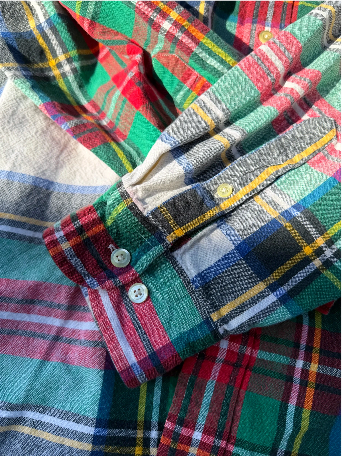 90s Gap Plaid Flannel — Red & Green, XL