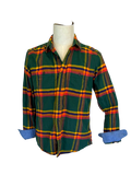 Gap Plaid Flannel — Green & Orange, S