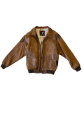 Tiger-Fox Leather Flight Jacket — Escape Map Lining, S