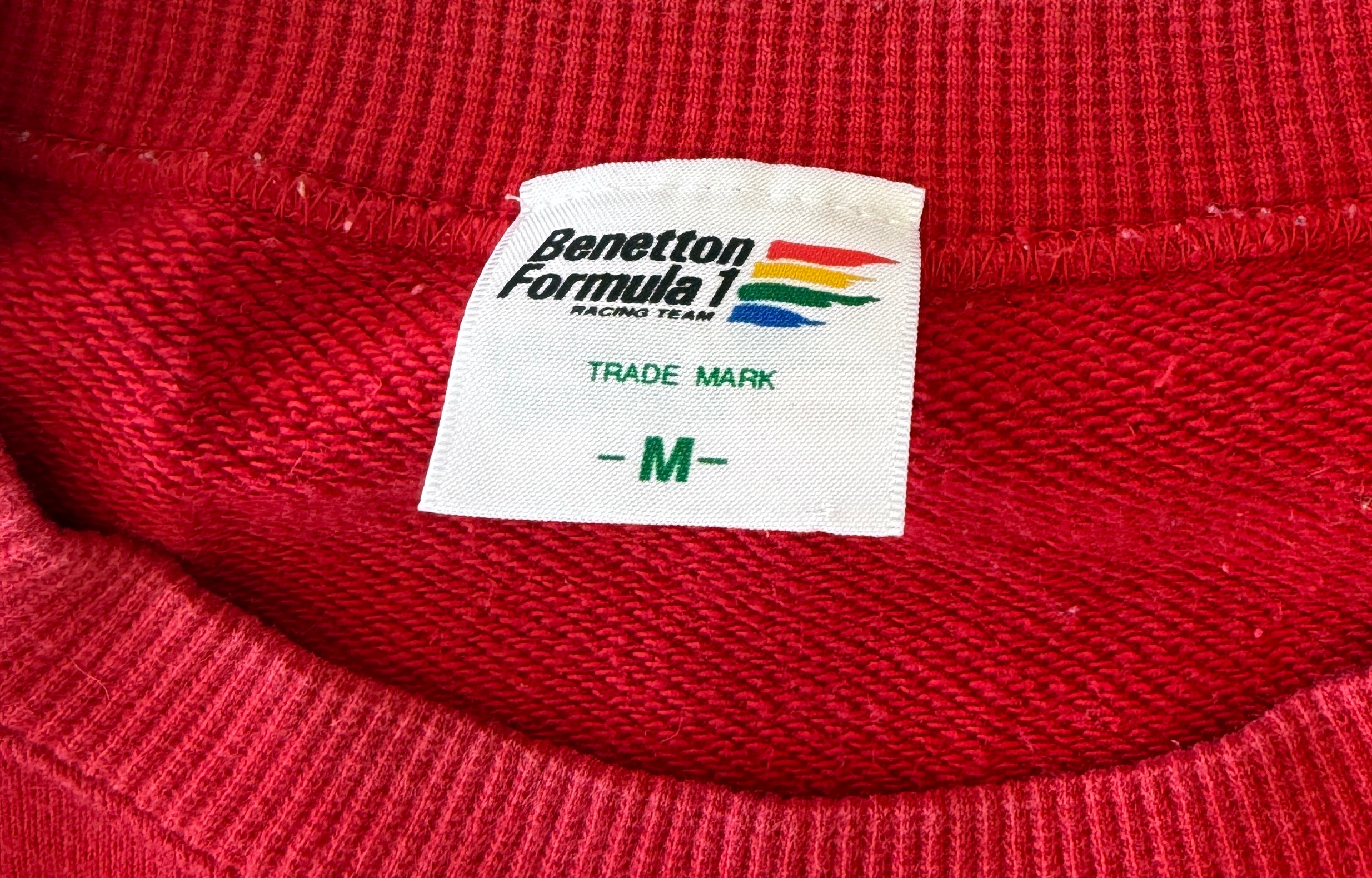 Vintage Benetton Formula 1 Racing Team Red Crewneck Sweatshirt – Made in Italy – Size M