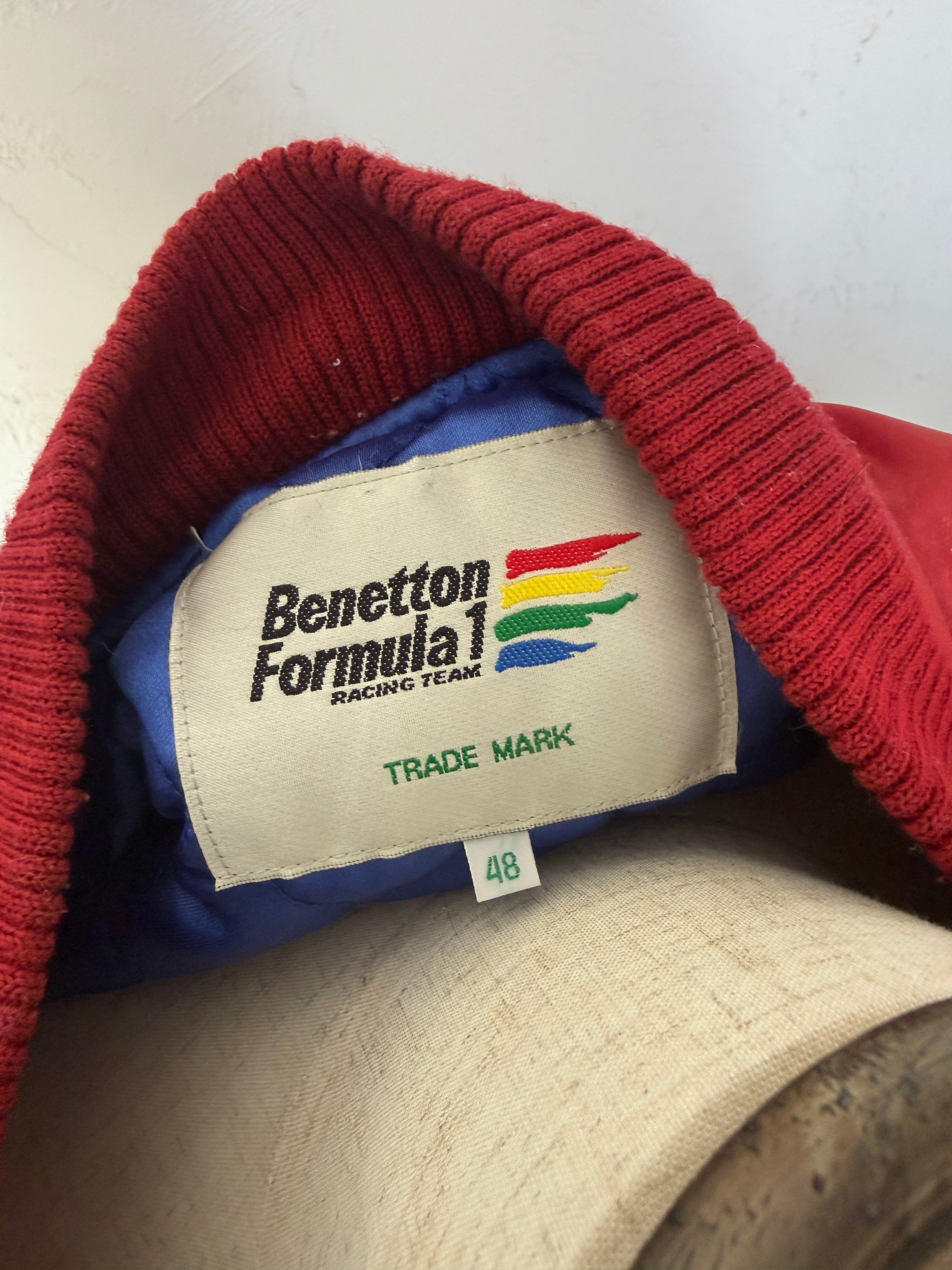 Vintage Benetton Formula 1 Racing Team Renault Sport Bomber Jacket | Size 48 | Late 1990s F1 Heritage Jacket