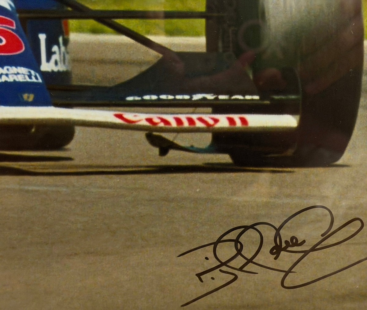 Nigel Mansell Signed 'Taxi for Senna' Photograph | 1991 British Grand Prix, Silverstone | Limited Edition