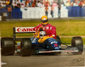 Nigel Mansell Signed 'Taxi for Senna' Photograph | 1991 British Grand Prix, Silverstone | Limited Edition