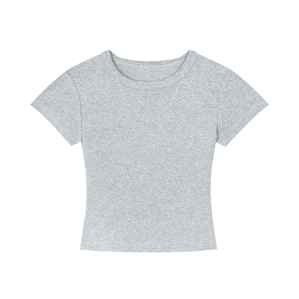 Baby Tee — Flower Gray