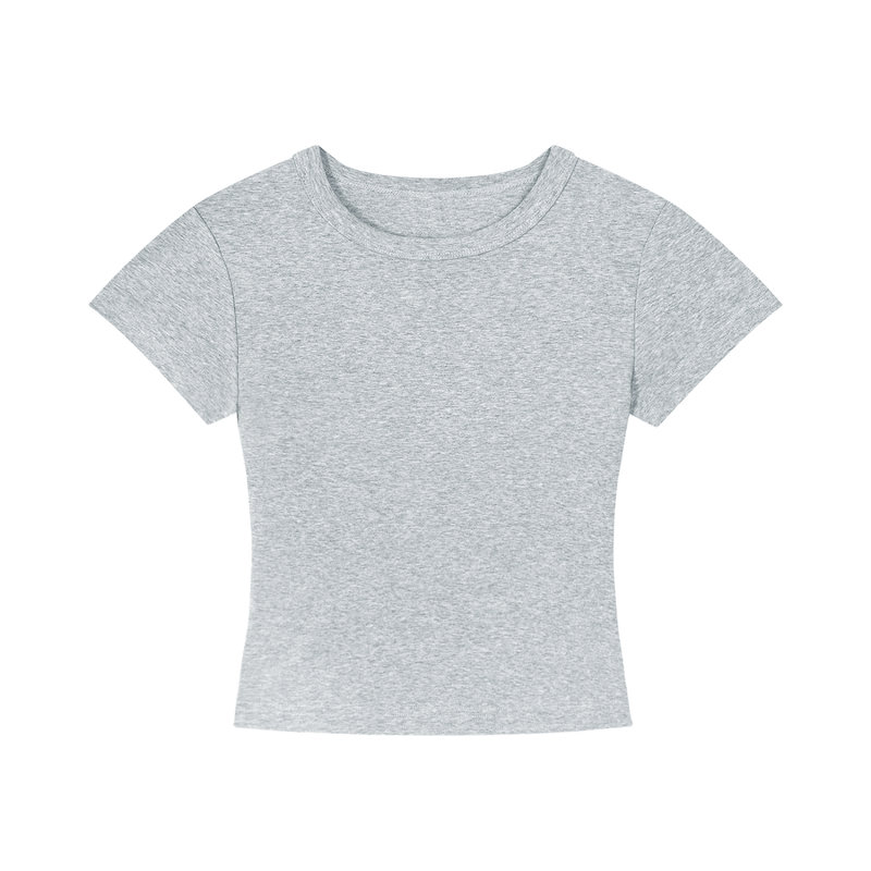 Baby Tee — Flower Gray