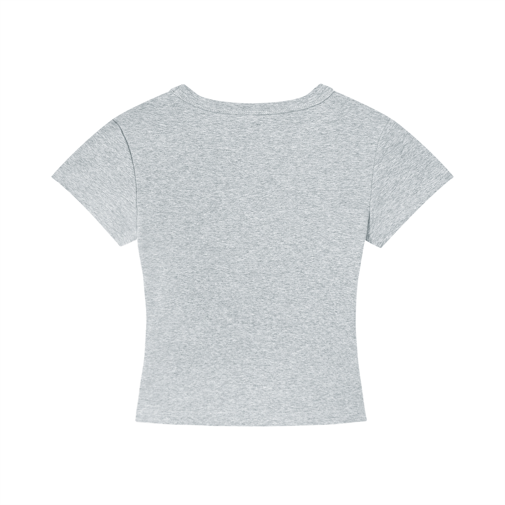Baby Tee — Flower Gray