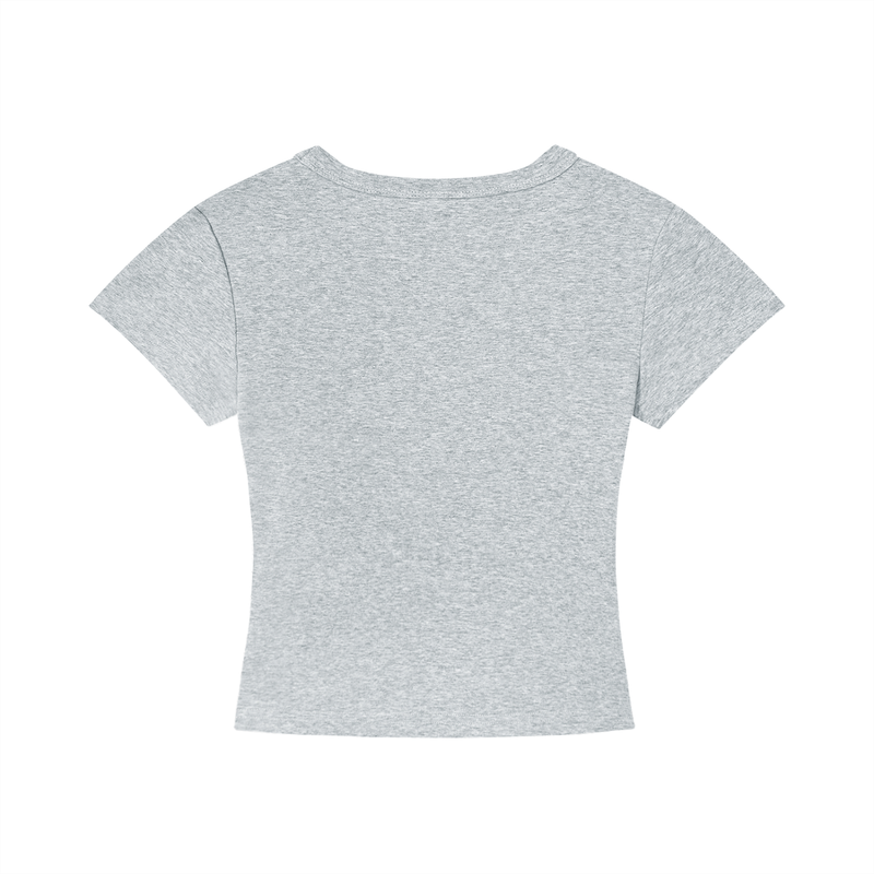 Baby Tee — Flower Gray