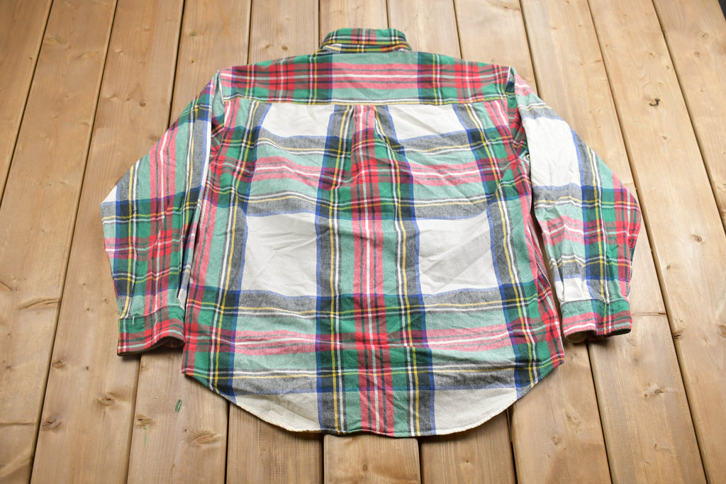 90s Gap Plaid Flannel — Red & Green, XL
